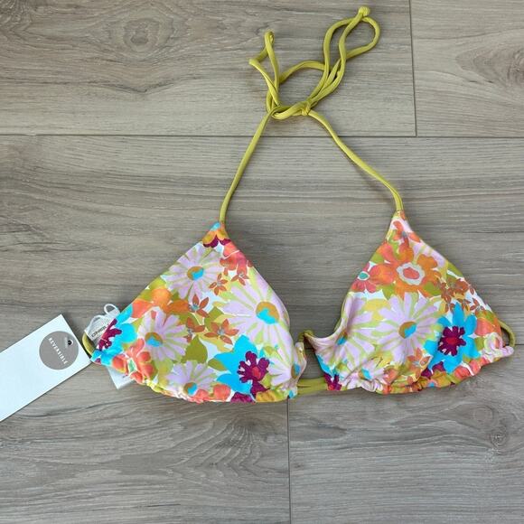 O'Neill Brasilia Floral Madrid Reversible Bikini Top NWT Size Large - Picture 2 of 6